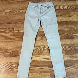 Uniqlo Beige Cotton Rayon Stretch Skinny Pants Women's Size M Waist 28–29